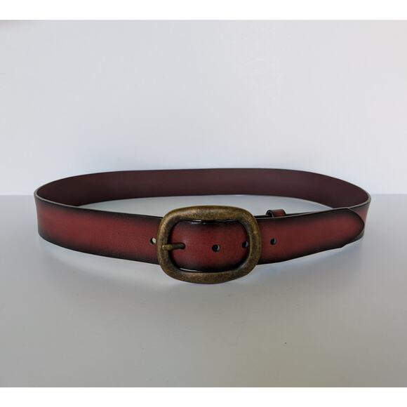 Ariat Accessories - ARIAT Red Leather Belt Size L Bronze Buckle Western Roper Wrangler Horseback